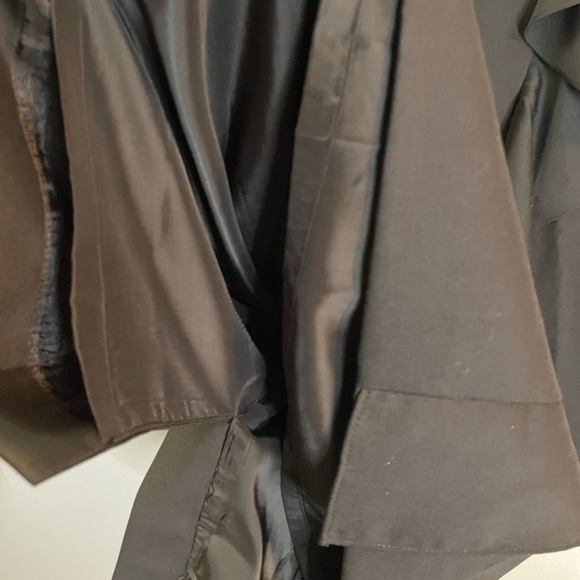 J CREW Wool Sheath Ruffle Dress Black Round Neckline Back Zip Lined SZ/0 - Picture 7 of 10